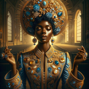 Create an illustration that embodies spirituality and a deep con...