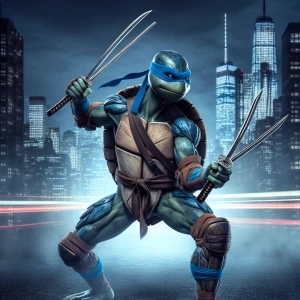 Create an image of Leonardo from the Teenage Mutant Ninja Turtle...