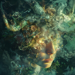 Ultra-realistic, high-definition rendering, double exposure, cin...