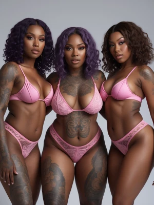 A group of wild and sweaty African American Brown skin redbone l...