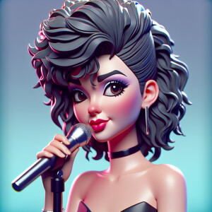 Portrait of Whitney Houston] in the 
style of a very funny cari...