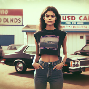 Realistic faded photograph from the early seventies of a natural...