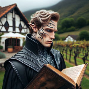 Caranthir-Ar-Fieniel from the Witcher. Black eldritch armor. Pal...