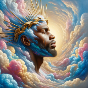 Create a 3-D realistic oil, painting light skin
African-America...