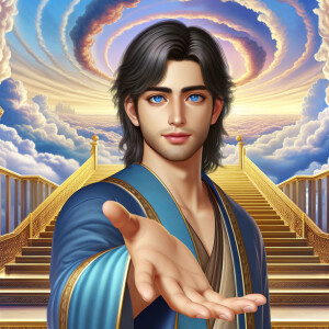 Create a 3-D Realistic image of a handsome  Jesus Christ He has...