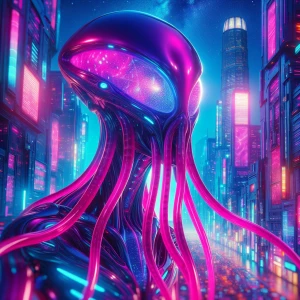 In a bustling metropolis of neon lights and towering skyscrapers...