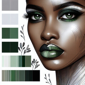 Create a sophisticated color palette with a mix of white, variou...