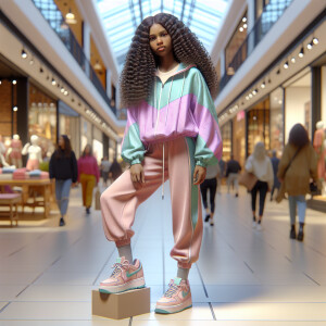 Generate an 3-D realistic image featuring a light skin African-A...