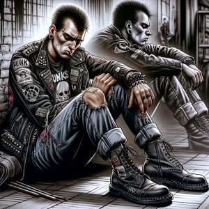 Depressed French punk 1980s style clothing counterculture anti s...