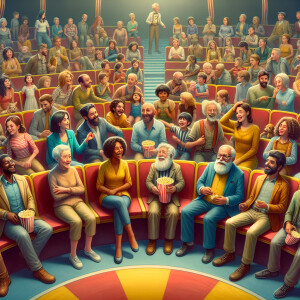 People are sitting in the circus waiting for the performance