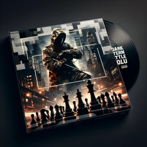 Design an album cover for a hip-hop track called "Dark Pattern B...