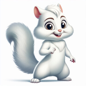 Chipmunk di film alvin berkepala kucing putih full body