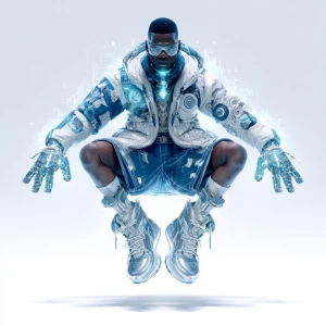 A frontal T pose full body concept illustration of A powerful bl...