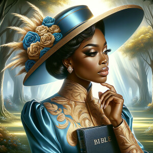 Render an airbrush oil painting of an African American woman wit...