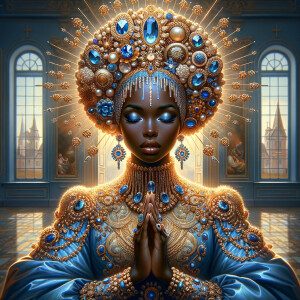 Create an illustration that embodies spirituality and a deep con...