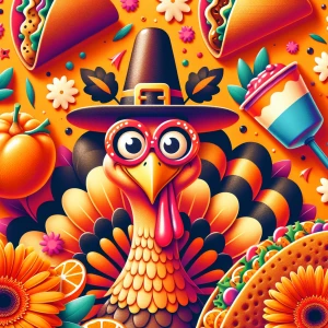 Modern fun thanksgiving background to stand in front of with tac...