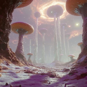 A 2.5D-style alien environment created to frame the alien hybrid...