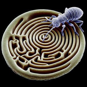 Make the main image still of a circular lybrinth