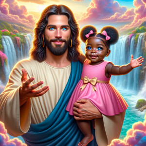 Create a 3D realistic artwork featuring the phrase 'Jesus Saves'...