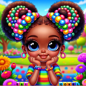 A cartoon-style digital illustration of a young African-American...