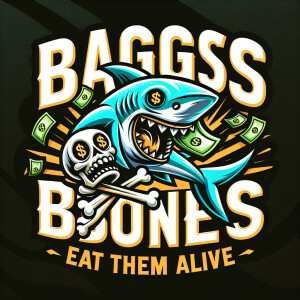 Create a vibrant design featuring the brand name "Baggs&Bones" i...