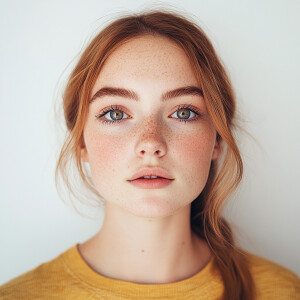 Portrait of a cute 22-year-old Californian woman with a clean fa...