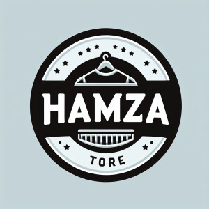 Create a logo with the text "HAMZA STORE" and a picture of the s...