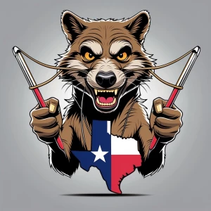 A highly detailed logo of an anthropomorphic mongoose with a wil...