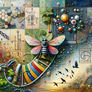 The golden ratio, Minimalist art Circuit, boards, circuitry, diagrams Cellular structures, DNA, circuit boards, colorful wires,  asian and Egyptian  graffiti, lie detector graphs, cardio, printout , branches infinity sign, cave, Art, handprints, distant birds flying, flowering vines, abstract gestural painting, dna