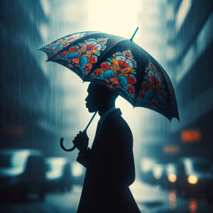 A man with umbrella