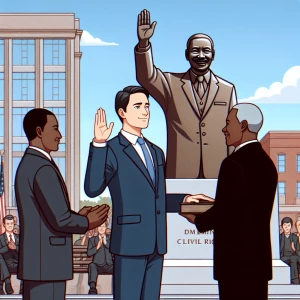 Trump gets sworn in by TikTok’s CEO Shou Chew in front of MLK me...