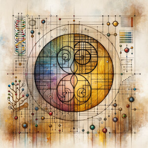 The golden ratio, Minimalist art Circuit, boards, circuitry, diagrams Cellular structures, DNA, circuit boards, colorful wires,  asian and Egyptian  graffiti, lie detector graphs, cardio printout, branches Bones painterly background rust