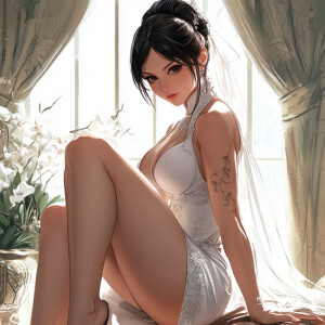 (Street Fighter IV Chung Li)(Fit muscular) (tall) (wedding dress...