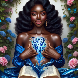 Create an image of an ultra-light-skinned African-American woman...