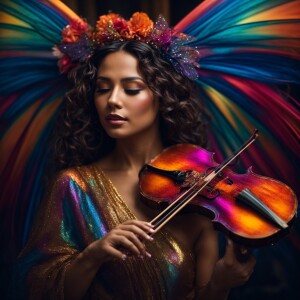 Generate an image of a breathtakingly beautiful woman with overs...