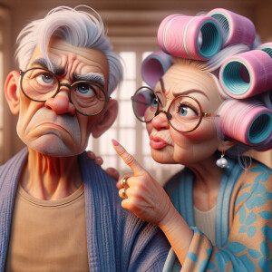 An animated image featuring an elderly couple in a moment of lig...