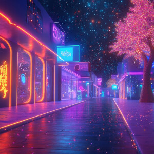 create dreamy scene with neons and glitter