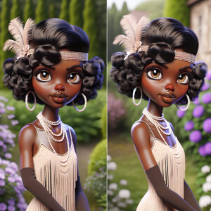 Illustrate a realistic 3D image of a character inspired by Betty...