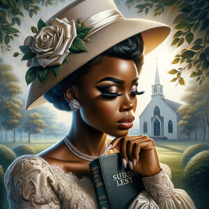 Render an airbrush oil painting of an African American woman wit...