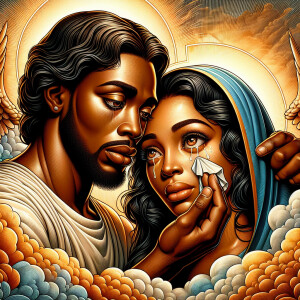 Ensure that the image distinctly represents both Jesus Christ an...