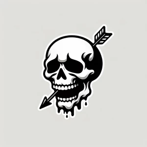 Create a vector-style cartoon image featuring a minimalist black...