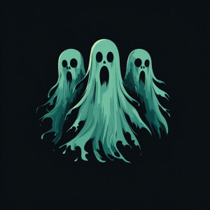 Create a horror-inspired logo for a paranormal investigation tea...