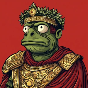 Pepe with pumped-up lips of a bright red color in carton style...