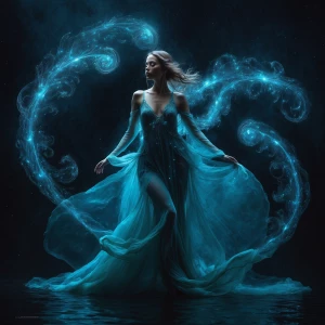 In the depths of the cosmos, a breathtaking bioluminescent anoma...