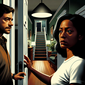 "Create a scene depicting the twenty-third frame in the corridor...