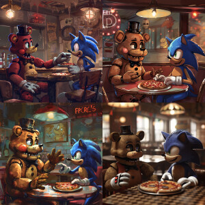 Freddy Fazbear from Five Nights at Freddy's and Sonic the Hedgeh...
