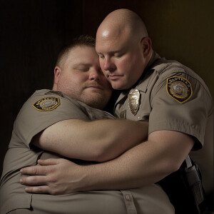 Lifesize digital photography portrait of a best romantic buddies...