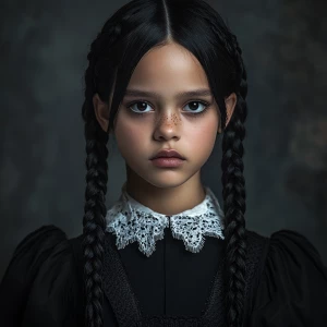 Create an image of Jenna Ortega portraying the 21 year old  char...