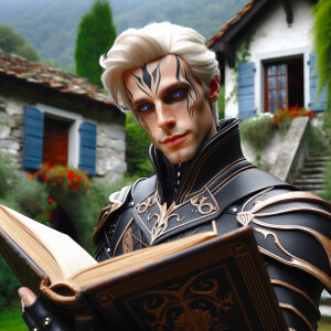 Caranthir-Ar-Fieniel from the Witcher series in black eldritch a...