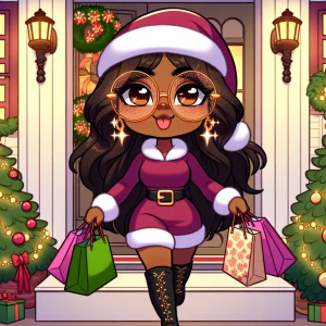 Create an image of a black American Betty Boop with hazelnut bro...